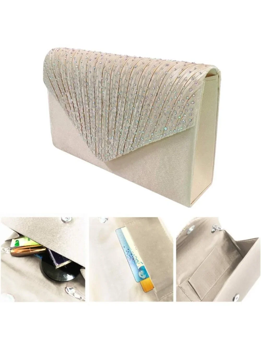 〽️ Women’s Apricot Clutch Purse Bridal Wedding Party Evening Shoulder Bag